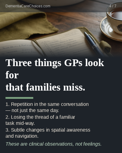 Three things GPs look for that families miss.