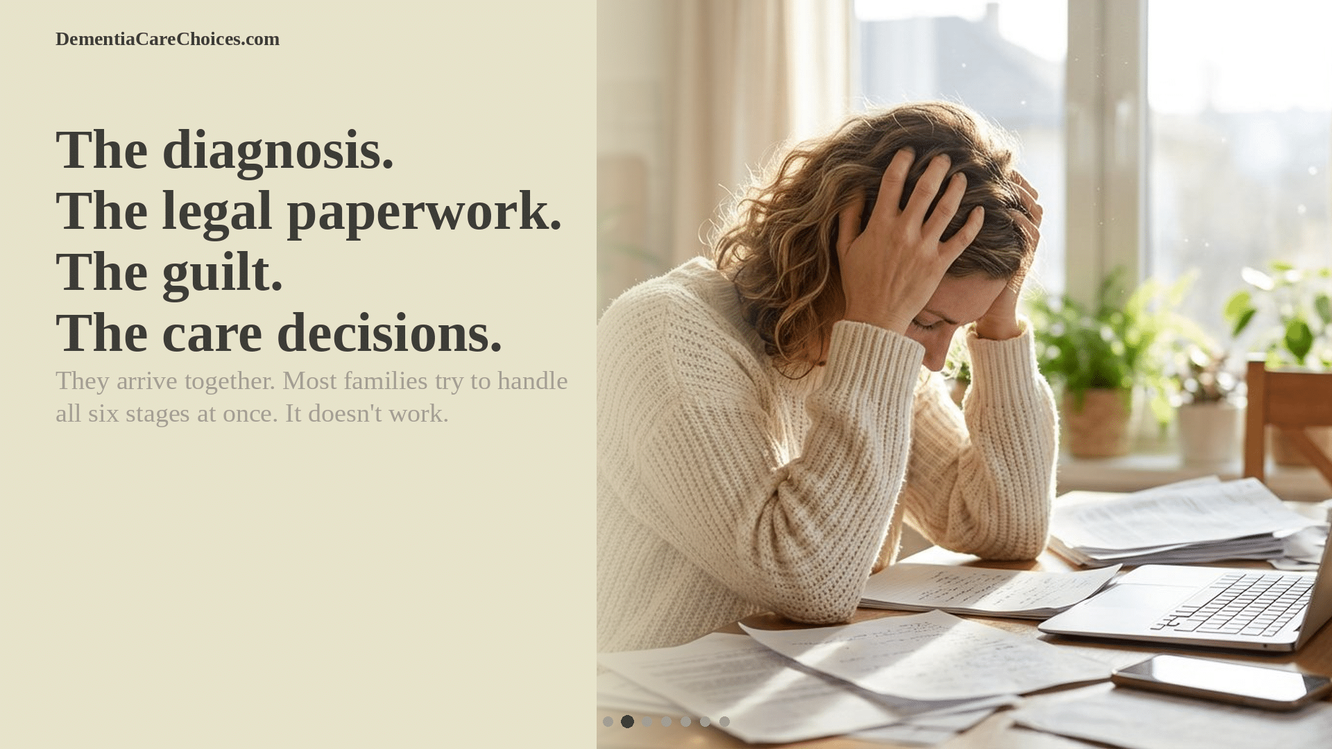 The diagnosis, legal paperwork, guilt, and the care decisions